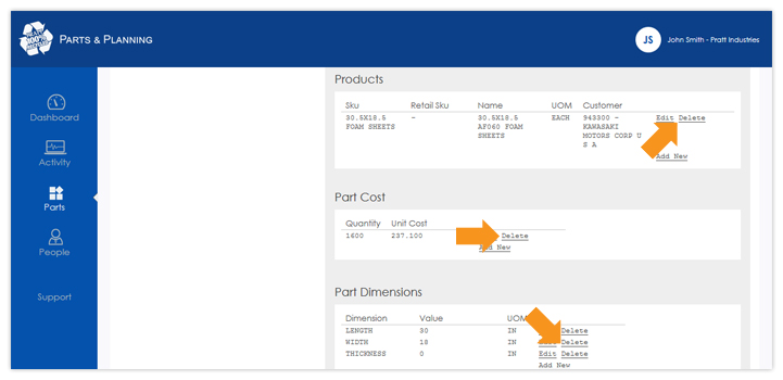 Section Detail Remove